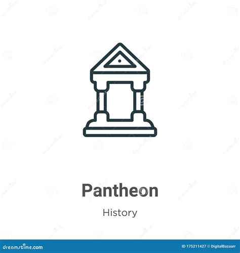 Pantheon Outline Vector Icon. Thin Line Black Pantheon Icon, .